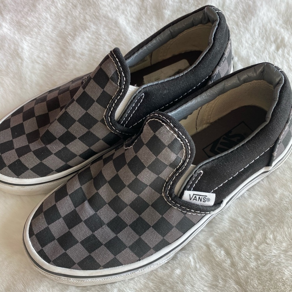 Boys slip on checkered vans